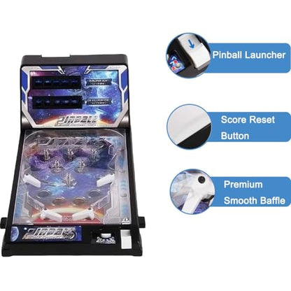 Christmas Tabletop Pinball Machine, Mini Pinball Game Toy with Lights Sounds, Electronic Tabletop Pinball Machine for Birthday Party Gift, Retro Arcade Pinball Kit for Kids
