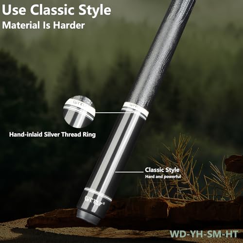 CUEELF Pool Cue Stick Low Deflection Hand-Made Inlay Billiard Cue 58'' Professional Billiard Pool Cue Stick for Adults-12.5mm Tip,3/8 * 8 Joint - color: WD-YH-SM-HT