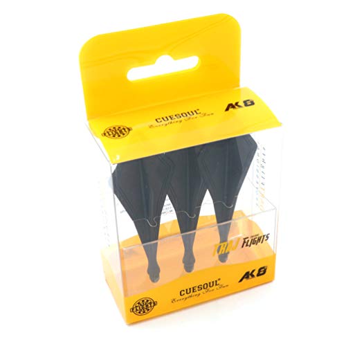 CUESOUL TRAJ AK8 New Integrated Dart Flights and Shafts Wave Shape,Very Slim Dart Flight 3 Sets - color: Diamond Shape-Black