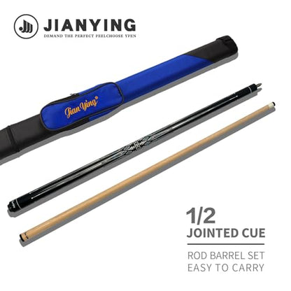 Professional Pool Cue 58" 10.5/12.5mm Tip Maple Shaft 1/2 Joint Ergonomic Grip Billiard Stick for Adults - color: PC27-12.5-SET