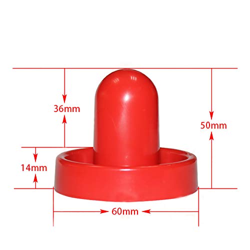 2 Pcs Red Air Hockey Pushers and Air Hockey Pucks Great Goal Handles Paddles Replacement Accessories for Game Tables