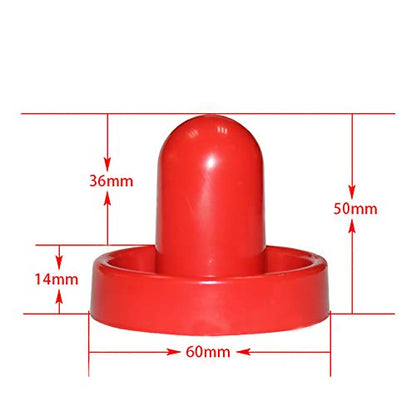 2 Pcs Red Air Hockey Pushers and Air Hockey Pucks Great Goal Handles Paddles Replacement Accessories for Game Tables