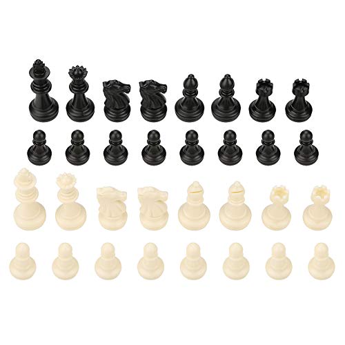 Chess Set,International 32 Standard Chess Pieces Replacement Tournament Chessmen with Kings Queens Castles for Children Teenager Adults