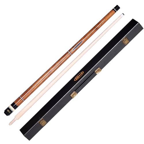Billiard City Laperti Lavis Carom 3-Cushion Cue Stick Set, Brown, w/Canadian Maple Shaft, Wooden Joint, 12 mm Cue Tip, No Wrap, Box Hard Case