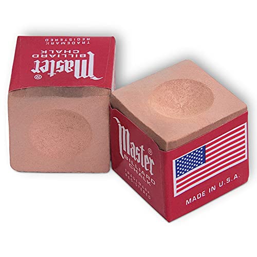 Master Billiard Pool Cue Chalk Premium Quality - 1 Dozen - Made in The USA + 2 pcs of Quality Billiard Pool Table Spots by Tweeten Fibre Co. - color: Gold