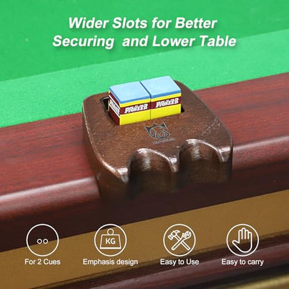 CROWN ME Weighted wooden 2-Cue pool cue stick holder, billiard cue stick holder, chalk holder - style: 2 Holes