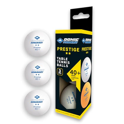 Donic-Schildkröt 2-Star Prestige Table Tennis Ball, Poly 40+ Quality, 3 Pieces in a Box, White