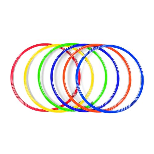 Fun Express Large 20 Inch Obstacle Course Agility Rings Set of 6 - Professional PE Equipment for Elementary School Physical Education | Carnival Games Ring Toss for Kids Outdoor Play & Field Day