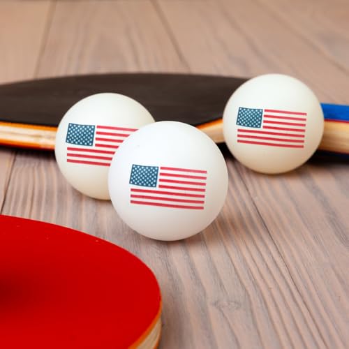 American Flag Ping Pong Balls - Perfect for 4th of July, Memorial Day, Independence Day Celebrations, Patriotic Parties | USA Pride Stars & Stripes Decorated Table Tennis Red White & Blue Beer Pong