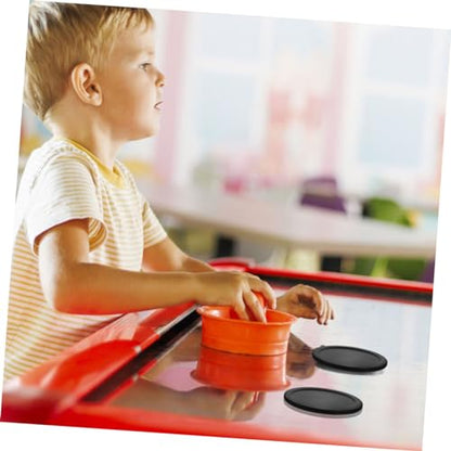 Desktop Ice Hockey Pucks Plastic Black Table Hockey Pucks Small Hockey Accessories Indoor Hockey - color: Black