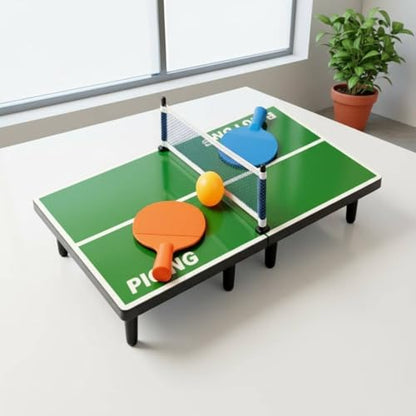 Qianly Mini Table Tennis Set Social Play Mini Table Tennis Easy to Store Indoor Toy for Families, Kids, Tabletop, Home