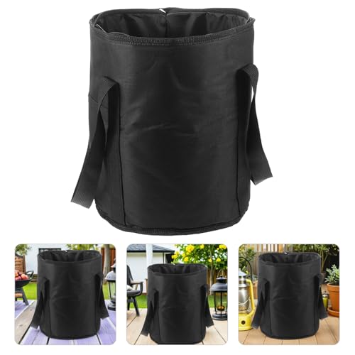 Baluue Waterproof Hockey Puck Bag with Zippered Lid and Hand Strap, Black 25cm Diameter X 28cm Height, Ice Hockey Accessories Organizer for Training, Games, and Travel