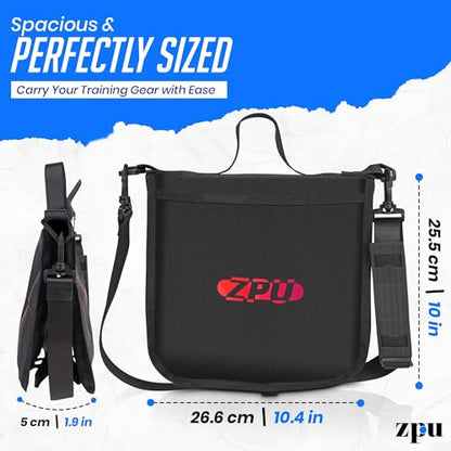 ZPU Discus Carrier with Handy Strap and Adjustable Shoulder Strap, Throwing Discus Carrying Bag for Track and Field, Waterproof, Black