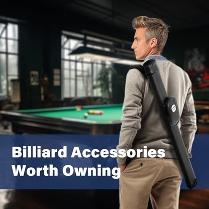 Trymaker Pool Cue Case, 1×1 Hard Pool Stick Case Holds 1 Complete of 2-Piece Cue (Not for 3/4 Cues), Made of Faux Leather Pool Cue Accessories - color: Black