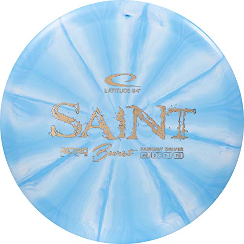 Latitude 64 Retro Saint Disc Golf Fairway Driver | Slightly Overstable Disc Golf Driver | Grippy Base Plastic | Fairway Driver Disc Golf Disc | Frisbee Golf Driver | 170g+ - color: Blue