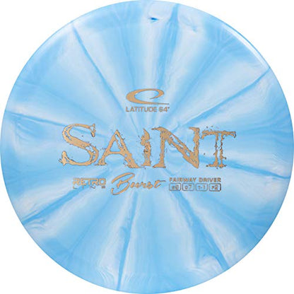 Latitude 64 Retro Saint Disc Golf Fairway Driver | Slightly Overstable Disc Golf Driver | Grippy Base Plastic | Fairway Driver Disc Golf Disc | Frisbee Golf Driver | 170g+ - color: Blue