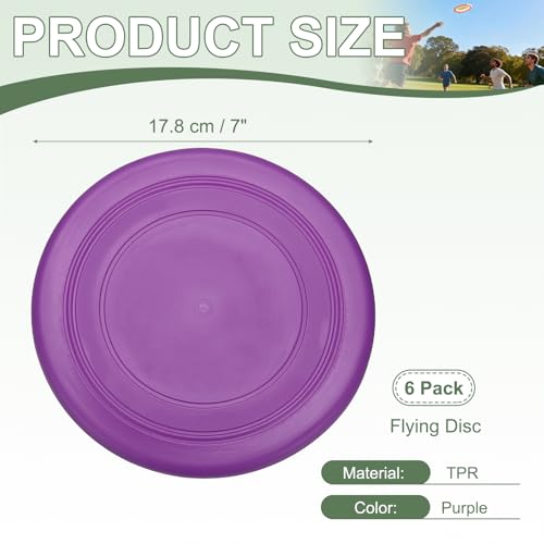 Soft Flying Disc, Sports Flying Discs Outdoor Flying Disc Training Playing-Fitting for(Beach/Backyard/Lawn/Park) - color: Purple