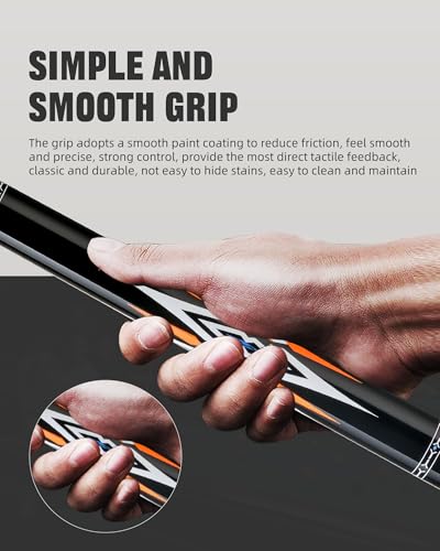 CRICAL Carbon Fiber Pool Cue Stick 58" Billiard Cue Sticks Professional Low Deflection Pool Sticks with 3/8 * 8 Pin Joint and 12.5mm Tip - color: 006-CLPro2