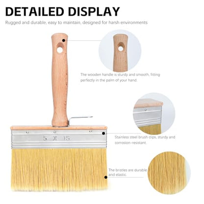 Wesquer Deck Stain Brush 3 Piece Limewash Paint Brush Deck Paint Brush Wood Stain Brushes for Staining Wood Decks Fences Furniture Siding Interior Exterior Projects