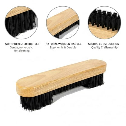 Billiard Table Felt Cleaning Brush with Soft Polyester Bristles and Wooden Handle for Pool Table Maintenance - size: 8.86 x 1.97 x 0.98 in