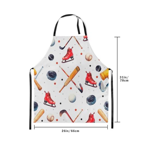 Manfei Ball Sports Kids Kitchen Apron - color: Red White Yellow
