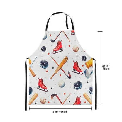 Manfei Ball Sports Kids Kitchen Apron - color: Red White Yellow