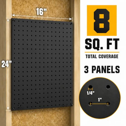 Wallpeg Peg Board for Nerf Gun Storage Organizer Kit 3 ea 24”x16” Pegboard Holder for Nerf Blasters Wall Organization