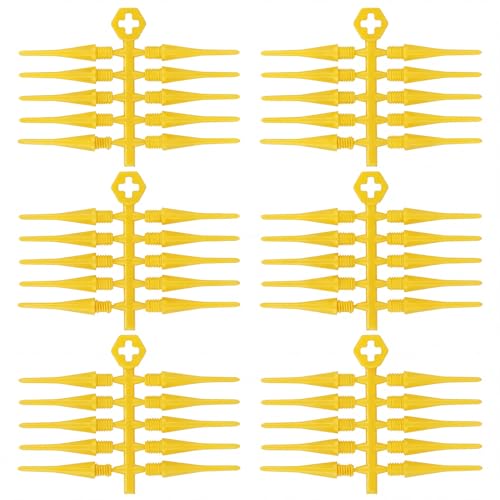 Foilswirl 60 Pcs 2ba Electronic Dart Tips Plastic Dart Tips - Universal Plastic Soft Tip Points - color: Yellow