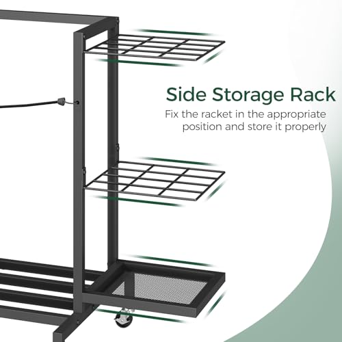 MAHANCRIS Golf Bag Organizer for Garage, Golf Bag Storage Stand Fits 2 Golf Bags, Freestanding Golf Club Holder for Garage, Shed, Home, Basement, Other Golfing Equipment Accessories, Black BEBK17501