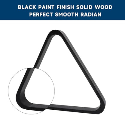 GSE Games & Sports Expert Solid Wood Billiard 8-Ball Triangle / 9-Ball Diamond Pool Ball Racks for 2-1/4" Pool Balls, Pool Table Accessories - color: Black, style: 8-Ball Triangle Rack
