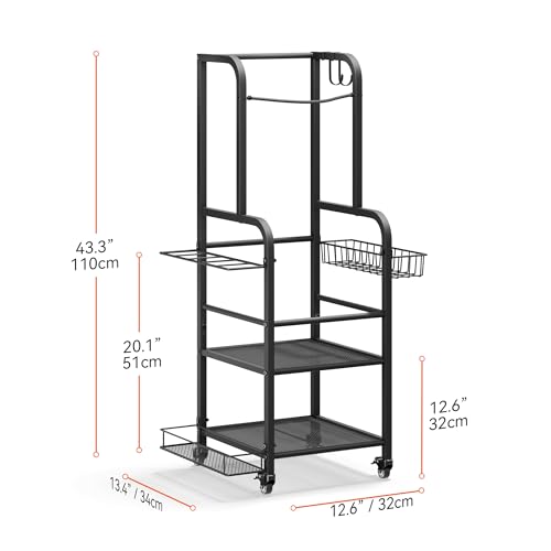 niffgaff Golf Bag Organizer Golfing Storage Stand for Garage Golf Bags Golfing Rack with Wheels Black