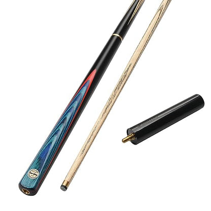 57" 3/4 Jointed Billiard/Pool/Snooker Cue Set 5 Face-Spliced Ash Shaft with A Leather Cue Case - color: Blue Flames Butts