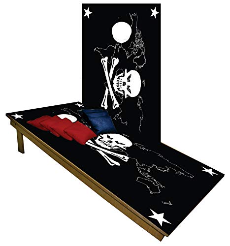 CornholeGamesUSA Handmade Premium Wooden Cornhole Board Set - Skull Series - Handmade in USA, Regulation Size 2'x4', Made of Baltic Birch | Includes 8 Cornhole Bags - color: Style #955
