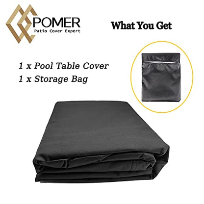 POMER Pool Table Cover - 89 inch Waterproof Table Cover for 7 Foot Snooker Billiard Tables Dustproof 7/8/9 FT Billiard Table Cover - 89x45x32 inch