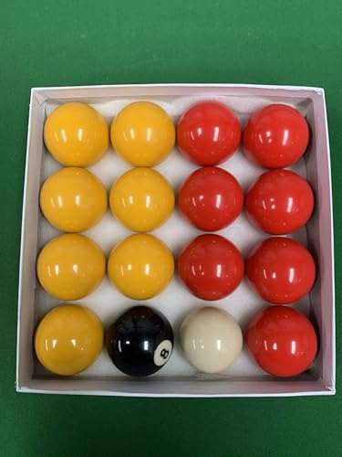 Billiard Balls Pool Table Ball Set - size: 2-1/4 Inch Red Yellow