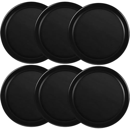 1/4 Inches Air Hockey Pucks 6 Pack Full Size Heavy Replacement Pucks for Game Tables Equipment Accessories - color: Black