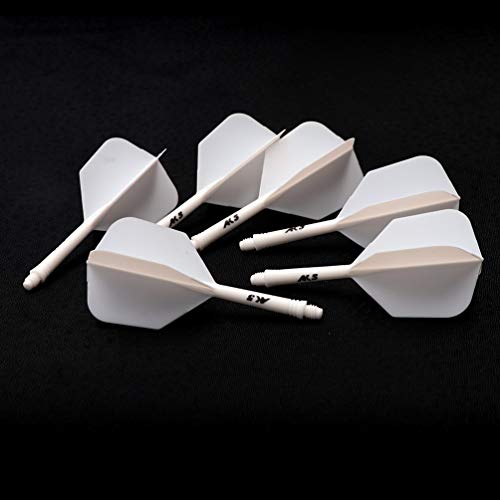 CUESOUL 6 Pieces ROST Integrated Dart Shaft and Flights - color: Shaft Length 28mm-Big Wing Shape-All White