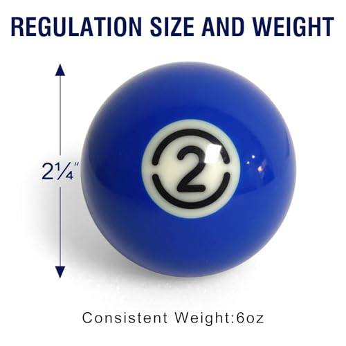 2-1/4" Pool Balls Billiard Set - 16 Resin Balls, Regulation Size & Weight, Complete Billiard Table Balls Set for Replacement, Pool Table Accessories & Billiards Pool Accessories