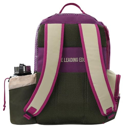 MVP Disc Sports Shuttle Disc Golf Backpack Bag (Choose Your Style and Color) - color: Khaki/Purple, style: With Velcro Side Panel
