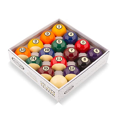 Imperial 6 Ounce 2.25 inch Cast Resin Deluxe Regulation Billiard Pool Ball Set