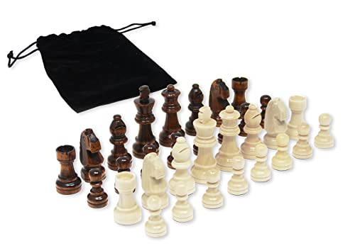 DA VINCI Staunton Wood Chess Pieces 32 Chessmen and Storage Bag (2.5 Inch King) - size: 2.5 Inch King