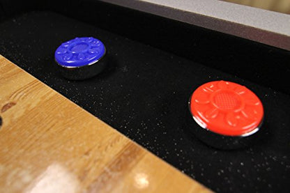 Atomic 9’ LED Shuffleboard Tables with Poly-Coated Playing Surface for Smooth, Fast Puck Action and Pedestal Legs with Levelers for Optimum Stability and Level Play