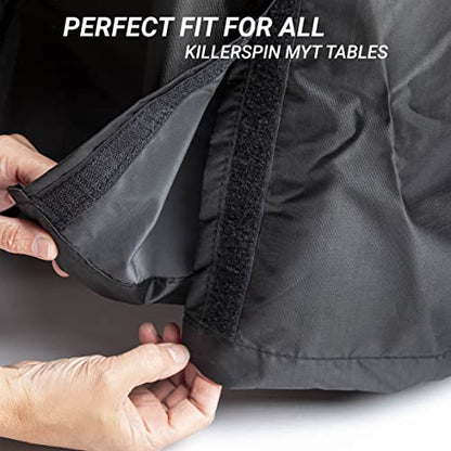 Killerspin MyT Strati Table Cover for Foldable Indoor and Outdoor Table Tennis Tables, 100% Polyester with PVC Coating, Black