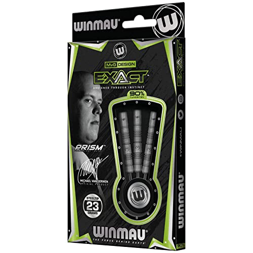 WINMAU Michael Van Gerwen MvG Exact 23 gram Tungsten Darts Set with Flights and Stems (Shafts)