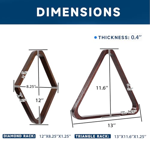 GSE Games & Sports Expert Solid Wood Billiard 8-Ball Triangle / 9-Ball Diamond Pool Ball Racks for 2-1/4" Pool Balls, Pool Table Accessories - color: Espresso, style: Triangle & Diamond Racks