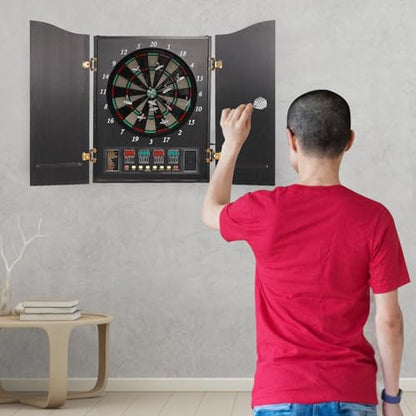 Electronic Dart Board, Soft Tip Dartboard Set, Digital Electric Dart Boards with Colorful LED,Dartboard Cabinet