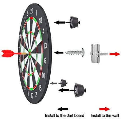 Silver Mounting Bracket Kit Screws Darts Boards for Wall Hanging Mounting Bracket Kit The Can Be Firmly Fixed to The Wall, Back Panel Or Cabinet