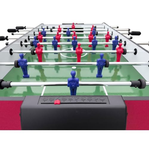 4ft Foosball Table Soccer Game Table Easy to Assemble with Wooden Steel Construction Indoor Sports Fun for Adults & Teens in Home&Apartments&Game Rooms - color: Red+wood