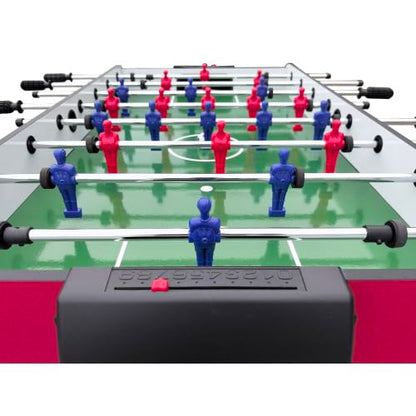 4ft Foosball Table Soccer Game Table Easy to Assemble with Wooden Steel Construction Indoor Sports Fun for Adults & Teens in Home&Apartments&Game Rooms - color: Red+wood
