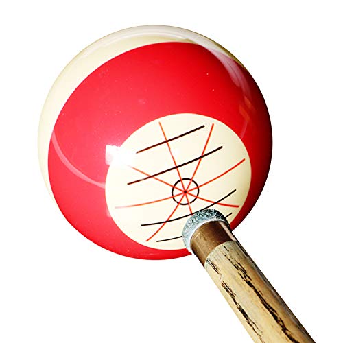 Billiards Pool Cue Ball, 2-1/4"/57.2mm Phenolic Resin Practice Training Aid with Precision Target Markings, Dual-Sided 8-Ball Spin & Angle Training for Beginners & Advanced Players